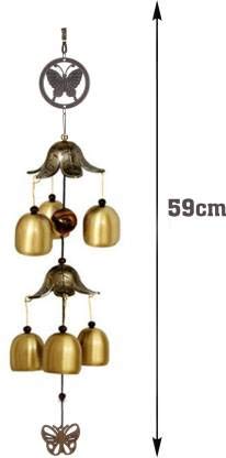 Qwick Click Brass Dream Catcher Wind Chimes for Balcony Home Decoration Positive Energy Fengshui Hanging Bell with Sound Bell Kids Room Loves Gift Feng Shui Wood Windchime(24 inch, Gold) - Image 3