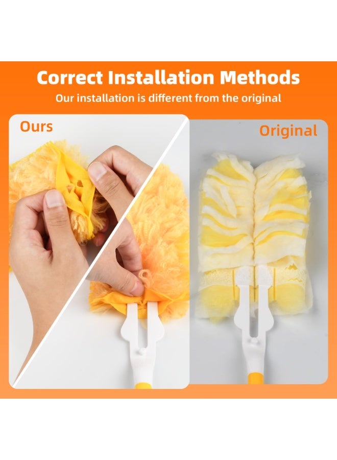 هومستر 30 قطعة (360 درجة) قابلة للتخلص منها مجموعة استبدال السترة الكهروستاتيكية -بما في ذلك 30 رأس إعادة التعبئة بالألياف ومعامل واحد -تنظيف دوران جميع الزوايا لإزالة الأتربة وتيرةالغرفة، إعادة تعبئة السترة لدوامة الأثاث، أدوات إزالة الستائر ومراوح السقف غير المعطرة - Image 2