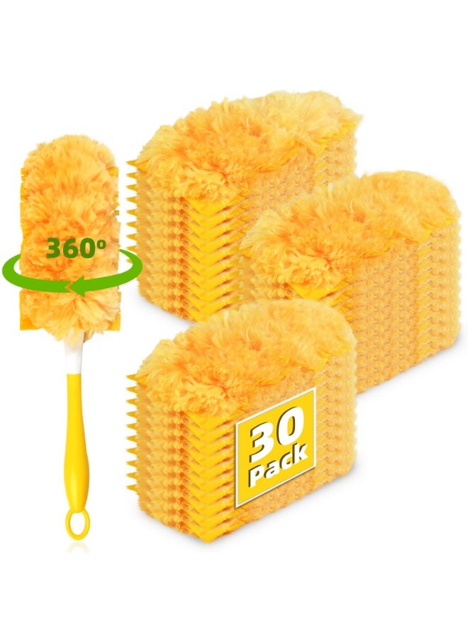 هومستر 30 قطعة (360 درجة) قابلة للتخلص منها مجموعة استبدال السترة الكهروستاتيكية -بما في ذلك 30 رأس إعادة التعبئة بالألياف ومعامل واحد -تنظيف دوران جميع الزوايا لإزالة الأتربة وتيرةالغرفة، إعادة تعبئة السترة لدوامة الأثاث، أدوات إزالة الستائر ومراوح السقف غير المعطرة - Image 1