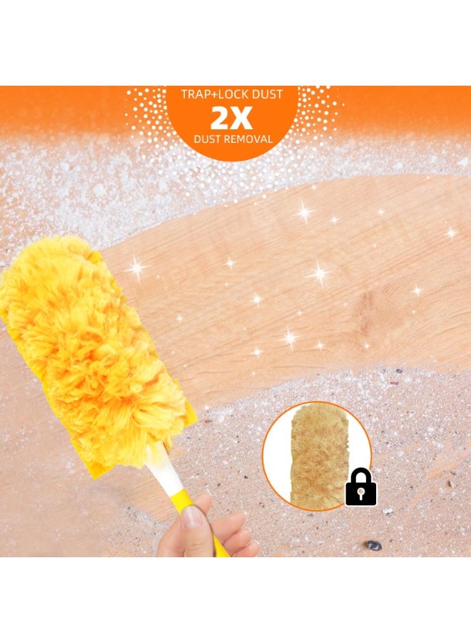 هومستر 30 قطعة (360 درجة) قابلة للتخلص منها مجموعة استبدال السترة الكهروستاتيكية -بما في ذلك 30 رأس إعادة التعبئة بالألياف ومعامل واحد -تنظيف دوران جميع الزوايا لإزالة الأتربة وتيرةالغرفة، إعادة تعبئة السترة لدوامة الأثاث، أدوات إزالة الستائر ومراوح السقف غير المعطرة - Image 5