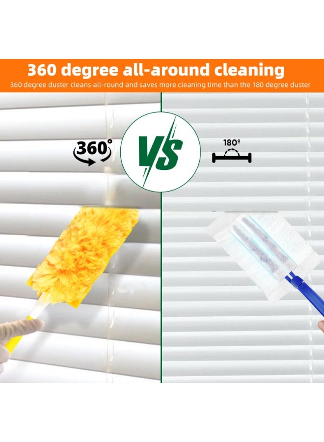 هومستر 30 قطعة (360 درجة) قابلة للتخلص منها مجموعة استبدال السترة الكهروستاتيكية -بما في ذلك 30 رأس إعادة التعبئة بالألياف ومعامل واحد -تنظيف دوران جميع الزوايا لإزالة الأتربة وتيرةالغرفة، إعادة تعبئة السترة لدوامة الأثاث، أدوات إزالة الستائر ومراوح السقف غير المعطرة - Image 4