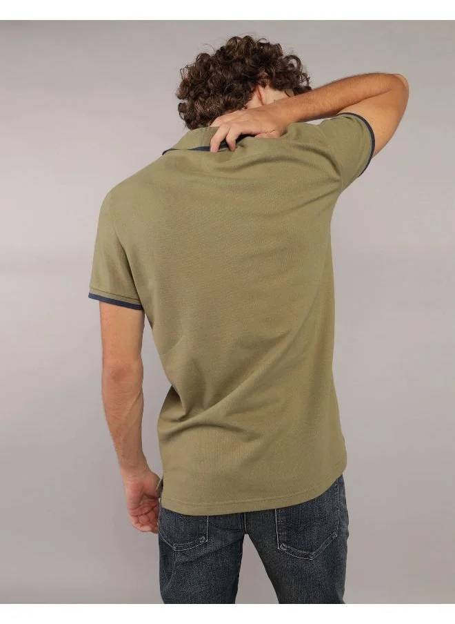 امريكان ايجل AE Tipped Flex Pique Polo Shirt