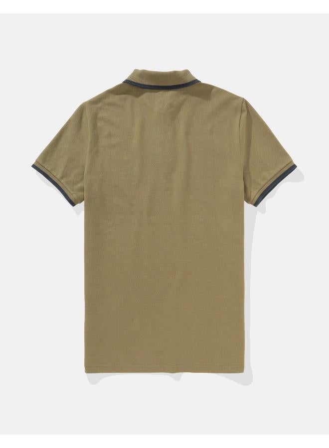 American Eagle AE Tipped Flex Pique Polo Shirt - Image 2