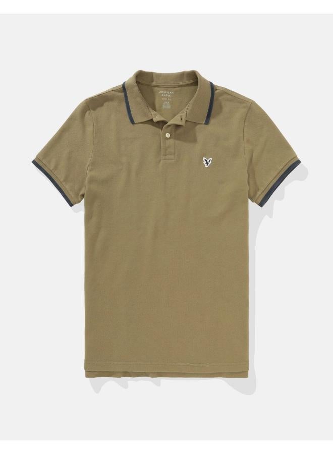 American Eagle AE Tipped Flex Pique Polo Shirt - Image 3