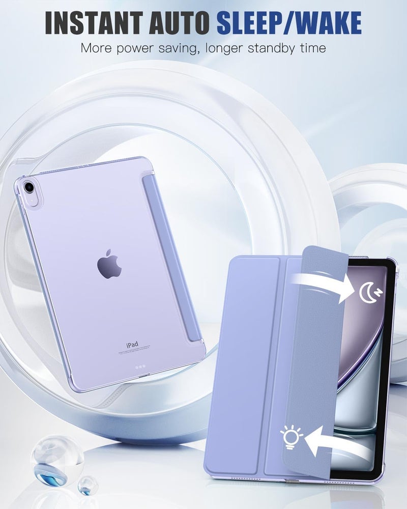 MoKo for iPad Air 11 Inch Case 7th/6th Generation M3/M2 2025/2024, iPad Air 5th/4th Gen Case 2022/2020 10.9 Inch, Slim Hard PC Translucent Back Shell Cover, Support Touch ID, Lavender Purple - Image 4