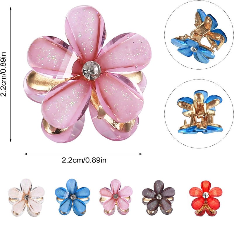 kapimo 12 Pcs Hair Claw Clips for Women Girls Small Korean Style Pearl Metal Hair Clip Accessories Flower Design (Multicolor) - Image 2