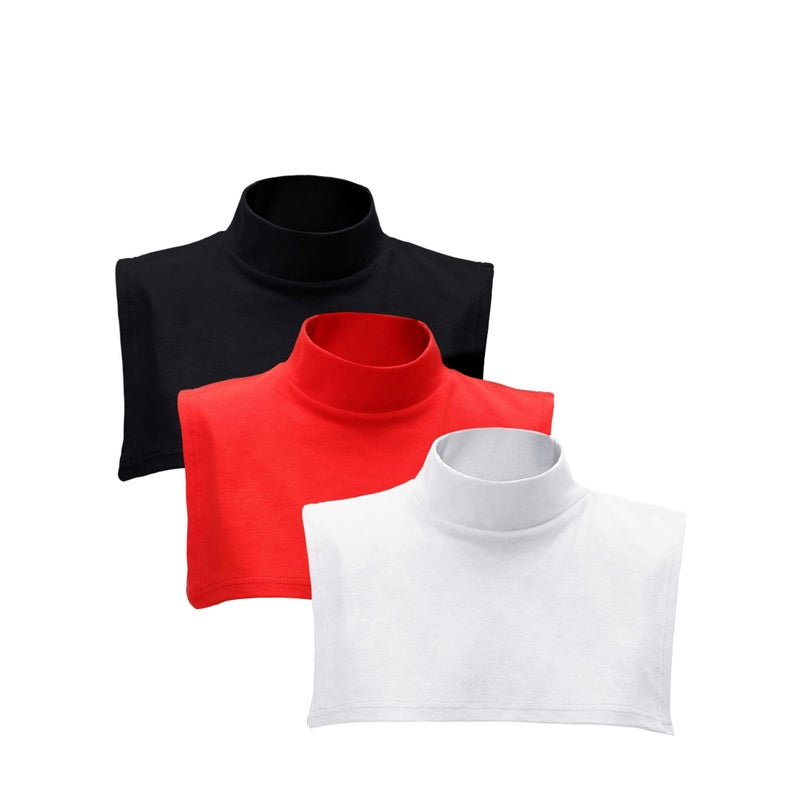 Zikra Fake Turtleneck Detachable Collars Set Half Top Mock Blouse Collar for Women Men - Image 1