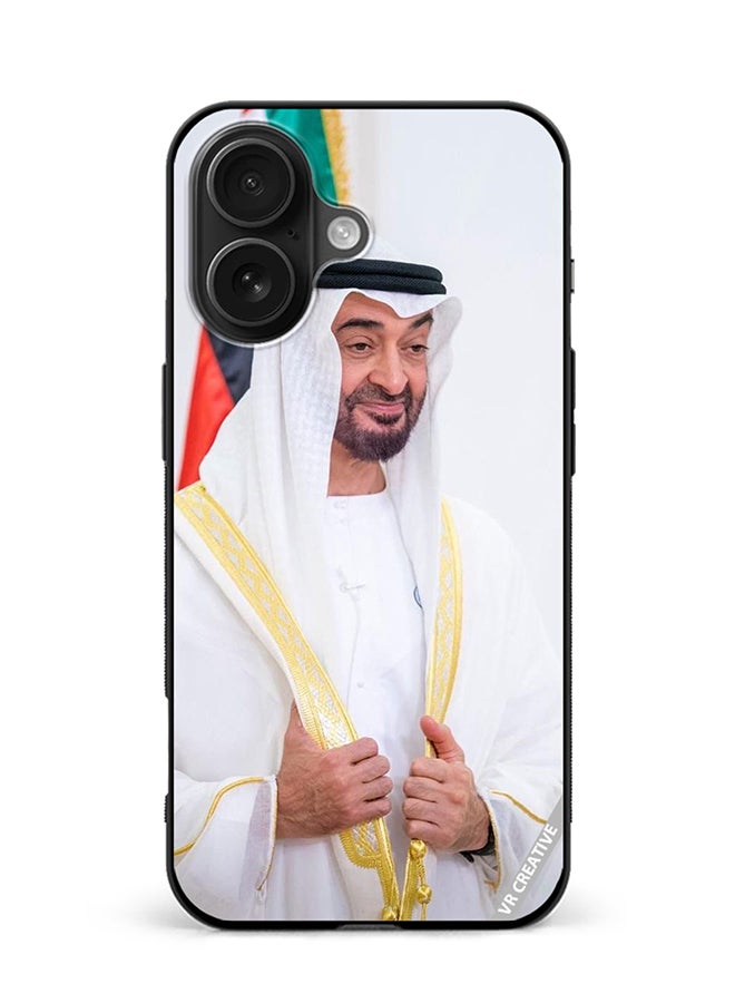 Protective Case Cover For Apple iPhone 16 Sheikh Mohamed Bin Zayed Al Nahyan Design Multicolour