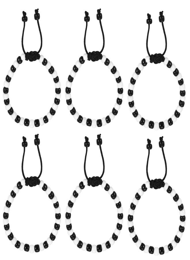 Kailash Creation ™ Baby Nazariya Bracelets Kada for Newborn Boys & Girls (0-5 Years) | Adjustable Black & White Beads Thread | Baby Shower, Birth, Naming Ceremony & Mundan Function (Black and White, Pack of 6) - Image 1