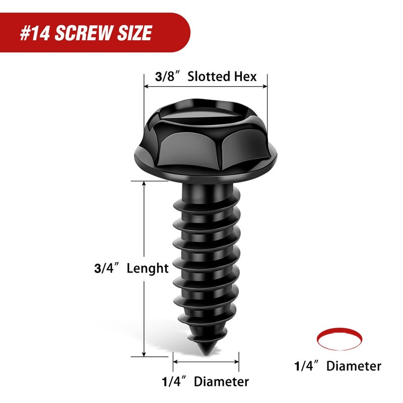 Nilight License Plate Screw Kit for Fastening Front and Back License Plates on Cars, Suvs, and Trucks Black Zinc Plated Rust-Proof and Anti-Rattle License Plate Bolts (Set of 8) - Image 4