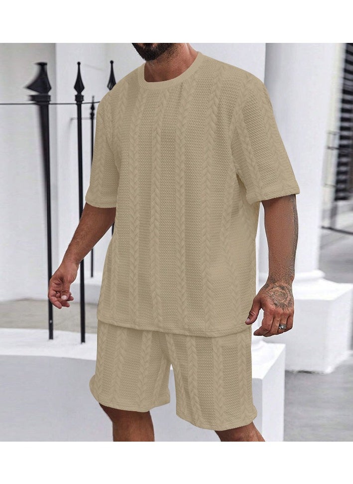 KUYING - Round Neck Pullover Short Sleeved Shorts Sports Men's Suit - Image 1