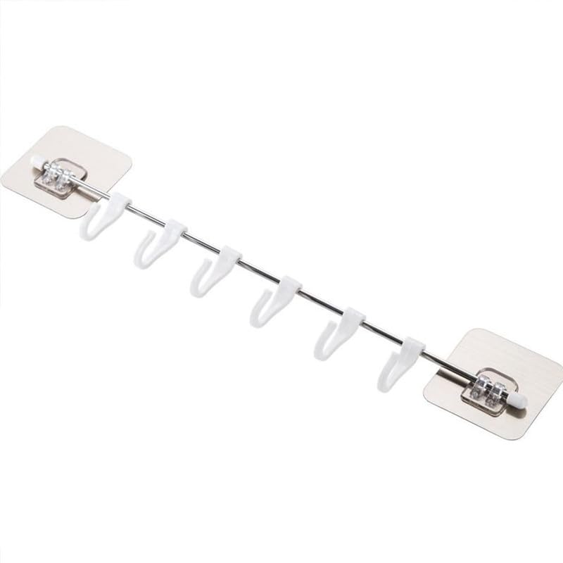 Anshri Wall Hanger Hooks for Hanging Clothes Home Kitchen Office Bathroom Bedroom Door Organizers Accessories Items 6HookHangerTransparent 1pcs - Image 3