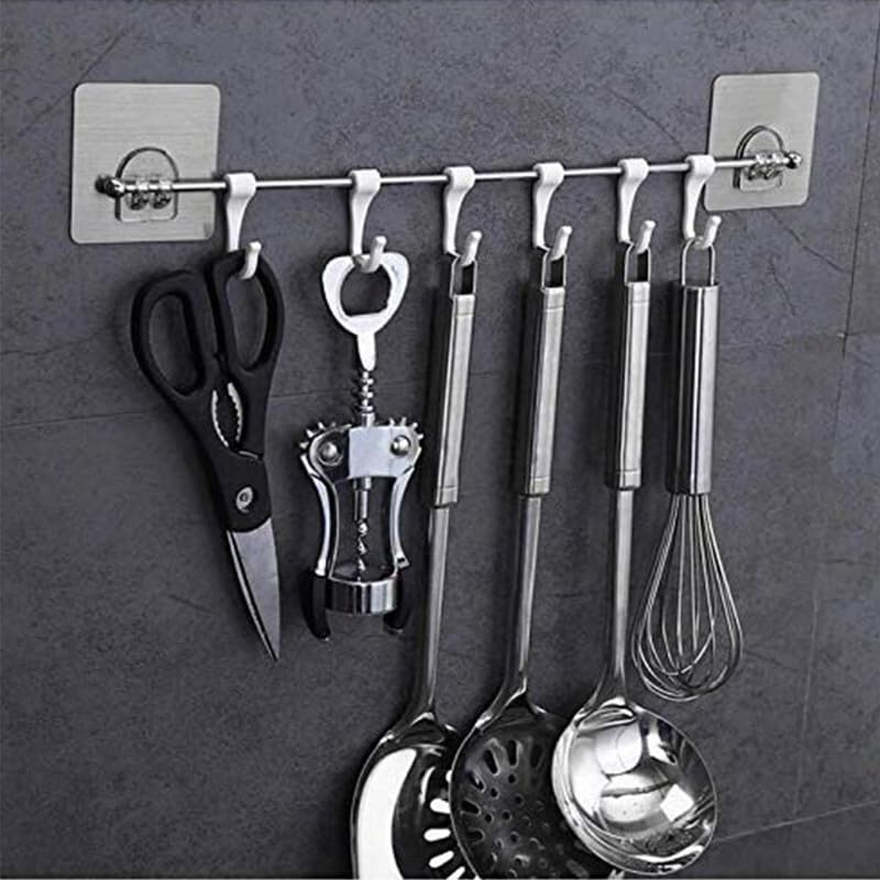 Anshri Wall Hanger Hooks for Hanging Clothes Home Kitchen Office Bathroom Bedroom Door Organizers Accessories Items 6HookHangerTransparent 1pcs - Image 1