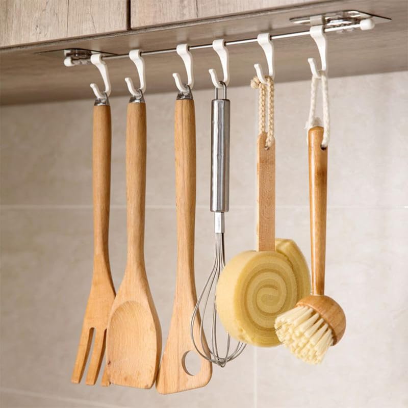 Anshri Wall Hanger Hooks for Hanging Clothes Home Kitchen Office Bathroom Bedroom Door Organizers Accessories Items 6HookHangerTransparent 1pcs - Image 2