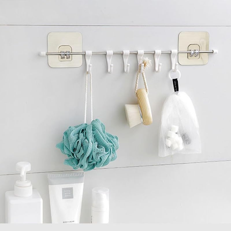 Anshri Wall Hanger Hooks for Hanging Clothes Home Kitchen Office Bathroom Bedroom Door Organizers Accessories Items 6HookHangerTransparent 1pcs - Image 4