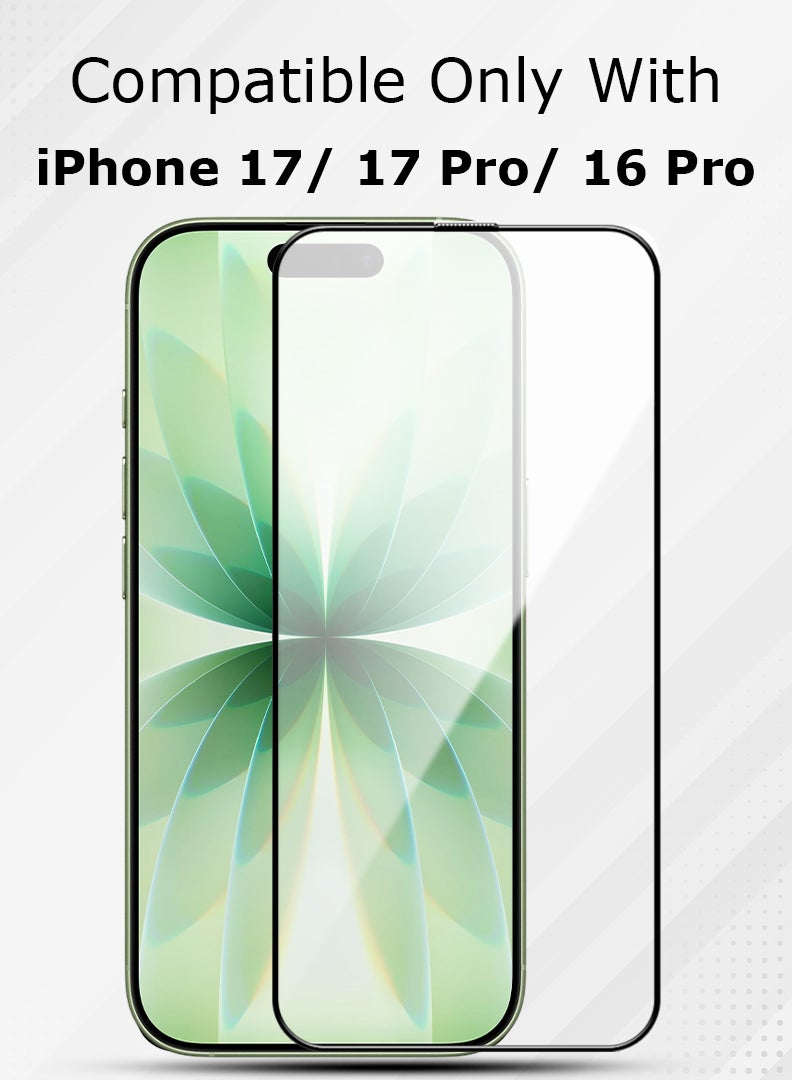 Case Up حماية شاشة لجهاز آبل آيفون 17 بحجم 6.3 بوصة، زجاج مقسى بصلابة 9H، تركيب سهل بدون فقاعات، تغطية كاملة، مقاوم للخدوش وحساس للمس - Image 2