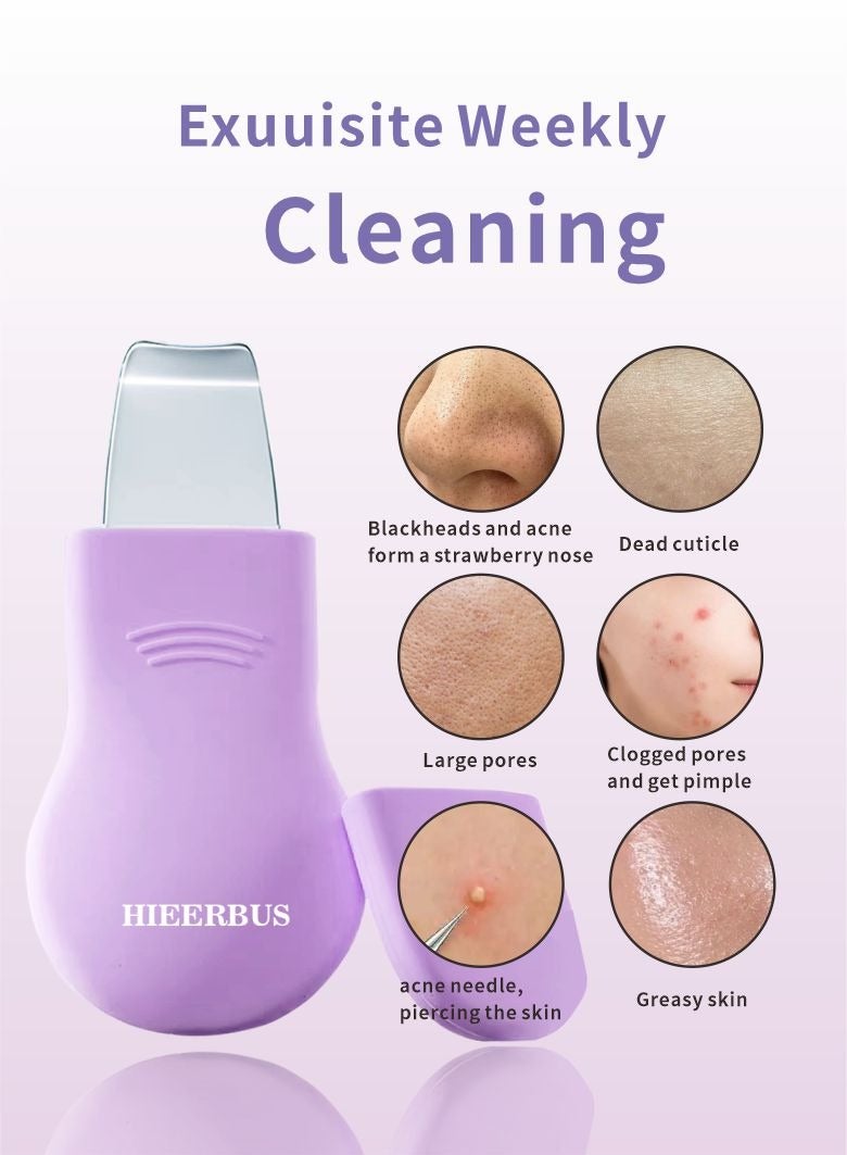 HieerBus Blackhead Remover Tool and Face Mask Applicator & Face Scrubber Set,Silicone Face Scraper for Deep Cleansing, Skin Scrubber Face Spatula, Nose Blackhead Remover, Skin Care Tool for Men and Women (Purple)  - Image 3