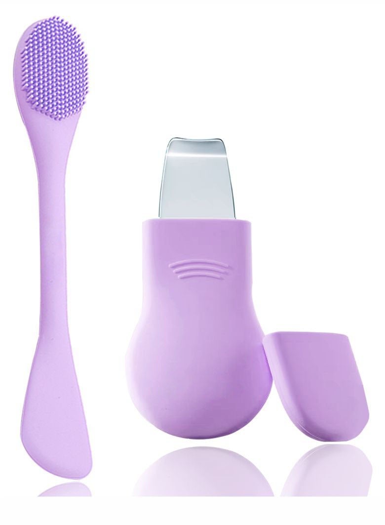 HieerBus Blackhead Remover Tool and Face Mask Applicator & Face Scrubber Set,Silicone Face Scraper for Deep Cleansing, Skin Scrubber Face Spatula, Nose Blackhead Remover, Skin Care Tool for Men and Women (Purple) - Image 1