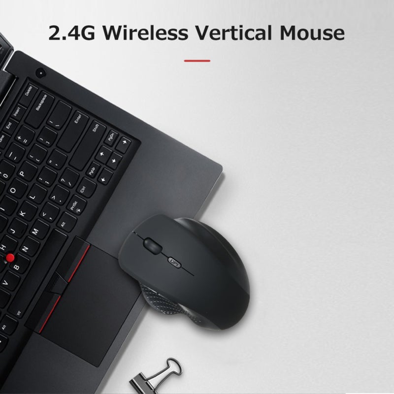 Wireless Vertical Mouse: Black Ergonomic Design - 2.4G Stable 10m Connection, 3-Gear 800/1200/1600DPI for Office and Gaming Use - Image 4