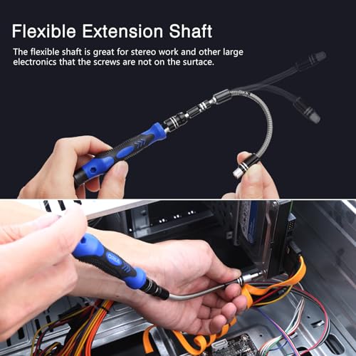ORIA Precision Screwdriver Set, 61 in 1 Small Screwdriver Set with 57 Precision Bits, Portable Repair Tool Kit, Magnetic Screw Driver Kit with Extension Rod for Smartphone, PC, Watch,Toys, Blue - Image 4