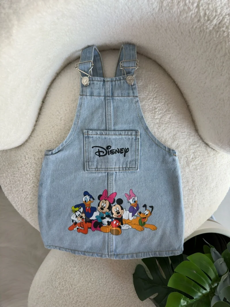 Miniğimin Cicileri My Little Ones Dsny Pocket Printed Girl's Denim Vest - Light Blue