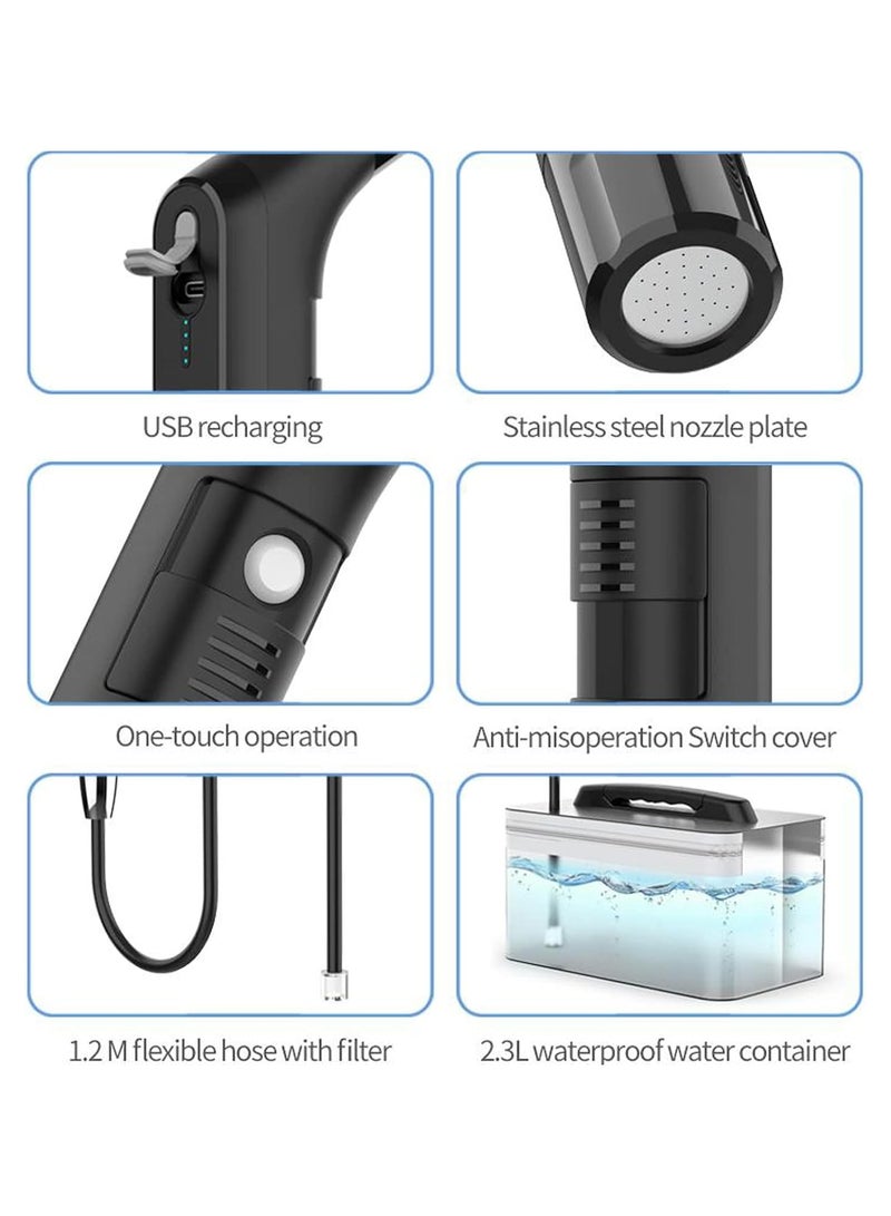 DIGI CORE Premium Electric Travel Shattaf, Portable Handheld Bidet Sprayer for Toilet, Rechargeable Smart Water Jet with USB-C Charging, 2 Pressure Modes, Large 2.3L Capacity, Personal Hygiene Travel Bidet - Image 3