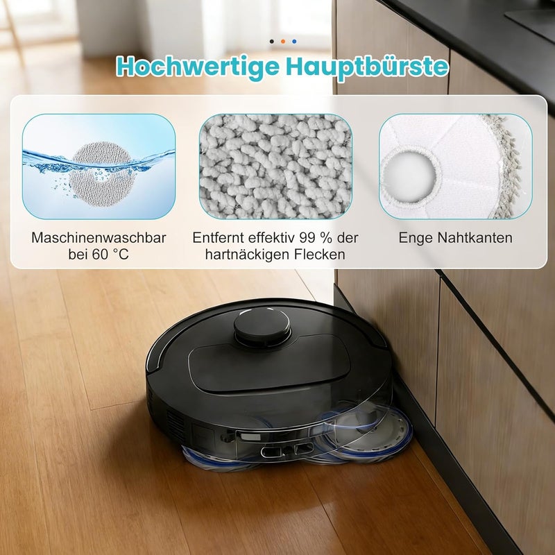 مجموعة إكسسوارات مكونة من 22 قطعة لمكنسات الروبوت Ecovacs Deebot T30C Omni / T30C Omni Gen2 / T30C، تشمل قطعة فرشاة رئيسية واحدة، و6 أكياس للغبار، و6 وسائد ممسحة، و4 فلاتر، و4 فرشاة جانبية، وفرشاة تنظيف واحدة. - Image 5