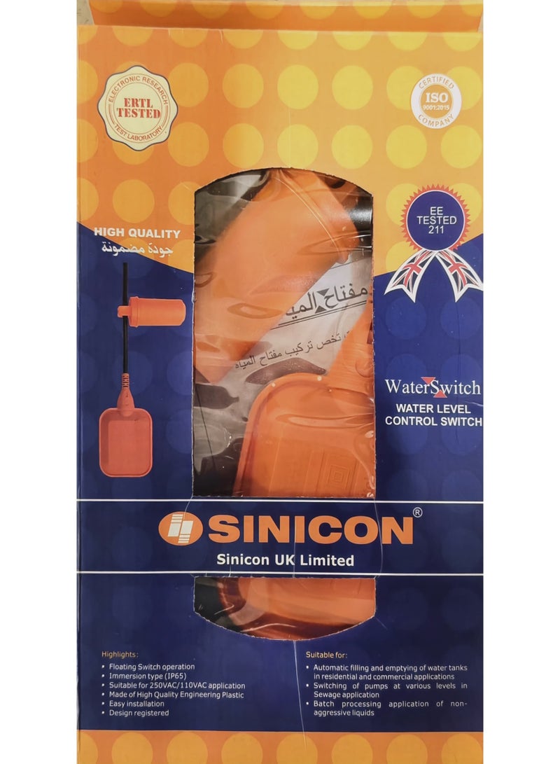Sinicon 5 Meter Water Switch Water Level Controller Float Switch | IP67 Rated | 240V AC | 10A/16A | For Automatic Water Tank Filling & Pump Protection | High Quality Engineering Plastic |  1 Year Replacement Warranty - Image 2
