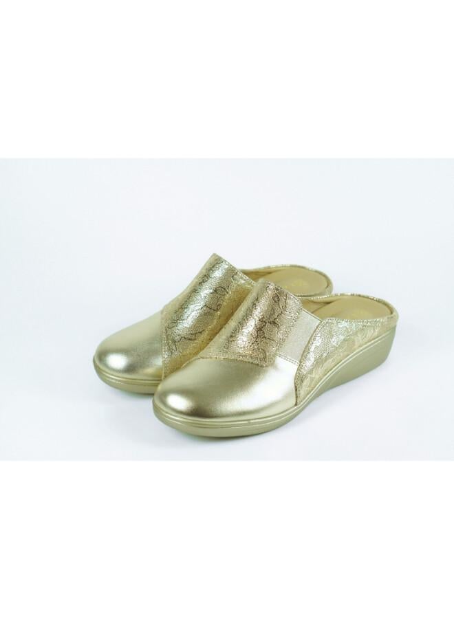 ZAYNA 092-3174 Zayna Ladies Casual Slides 2418-32A Gold - Image 4