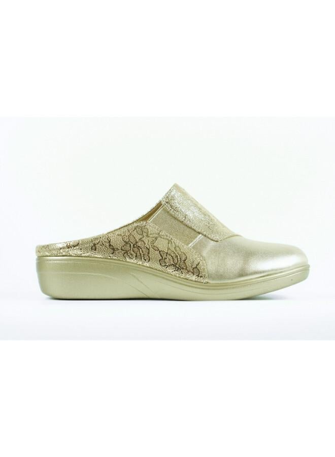 ZAYNA 092-3174 Zayna Ladies Casual Slides 2418-32A Gold - Image 1