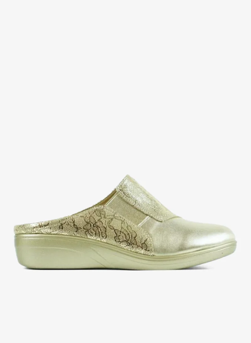 Zayna Gold 092-3174 Zayna Ladies Casual Slides 2418-32A Gold for Women | Best Price UAE
