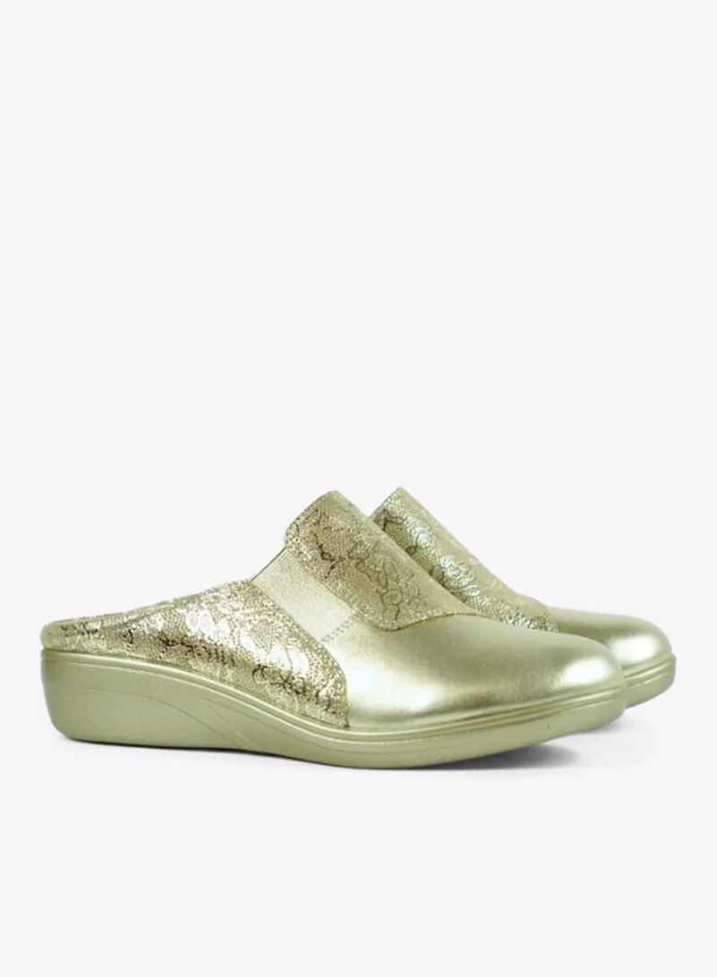 Zayna Gold 092-3174 Zayna Ladies Casual Slides 2418-32A Gold for Women | Best Price UAE