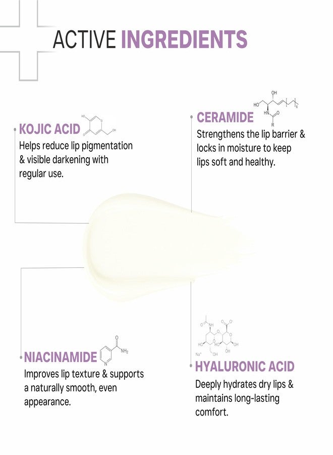 DERMATOUCH Kojic Acid Ceramide SPF 50 PA+++ Natural Lip Balm - 5g | Moisturizing • Sun Protection • Nourishing | Reduces Pigmentation & Heals Dry Lips - Image 2