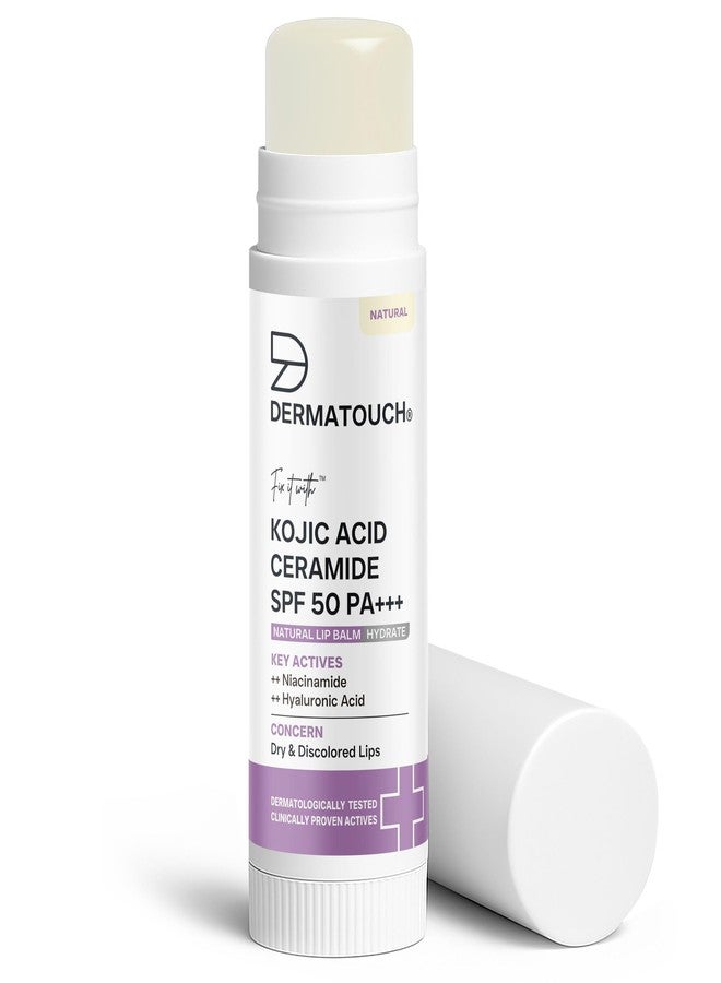 DERMATOUCH Kojic Acid Ceramide SPF 50 PA+++ Natural Lip Balm - 5g | Moisturizing • Sun Protection • Nourishing | Reduces Pigmentation & Heals Dry Lips - Image 1
