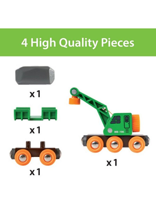 Brio مجموعة عربة رافعة ذكية من 4 قطع من مجموعة قطار خشبي ورافعة للأطفال من سن 3 سنوات فما فوق - Image 4