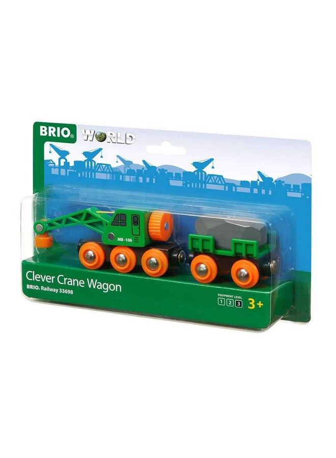 Brio مجموعة عربة رافعة ذكية من 4 قطع من مجموعة قطار خشبي ورافعة للأطفال من سن 3 سنوات فما فوق - Image 3