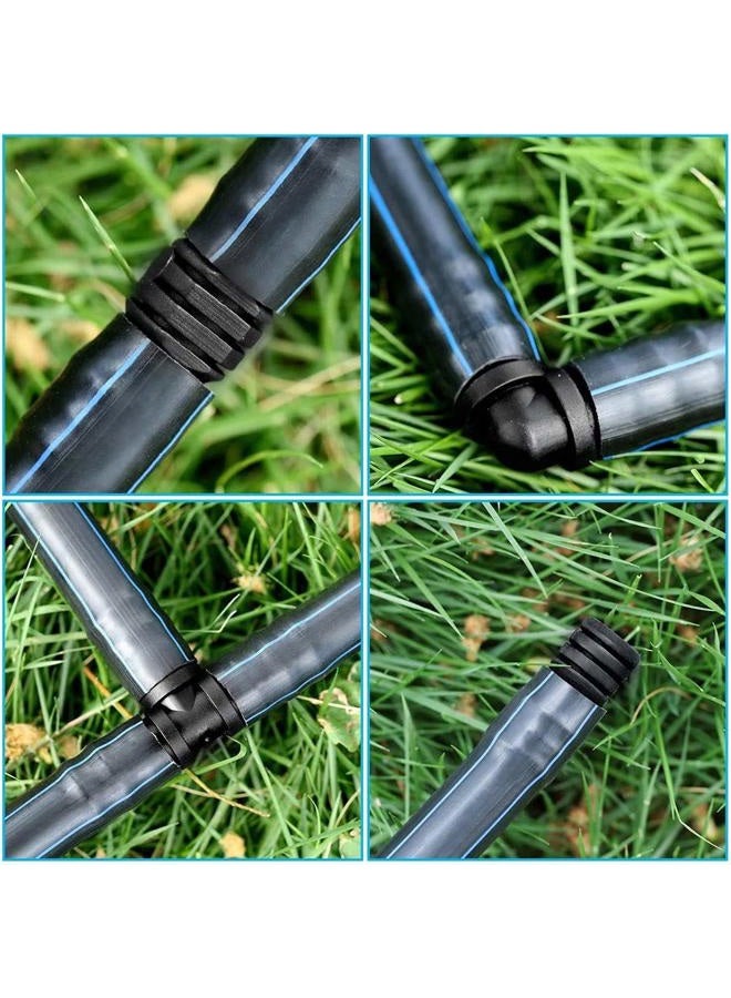 HOINCO 100Pcs Drip Irrigation Connectors Fittings Kit for 1/2 Inch Tubing, Including 30 Tees, 30 Couplings, 20 Elbows, 10 End Closures, 10 End Cap Plugs - Barbed Connectors Compatible Drip Sprinkler Systems - Image 5