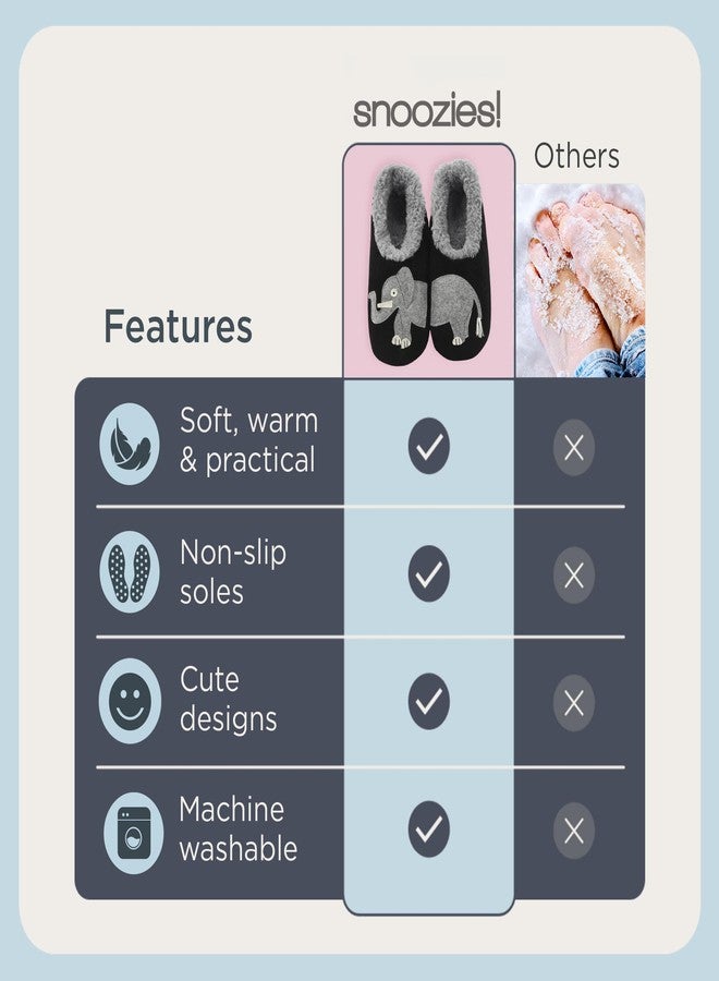 Snoozies Animal Slipper Socks for Women, Funny Animal and Fuzzy Slippers Soft Non-Slip with Sherpa Lining, Cute Slippers|ELE-L - Image 4