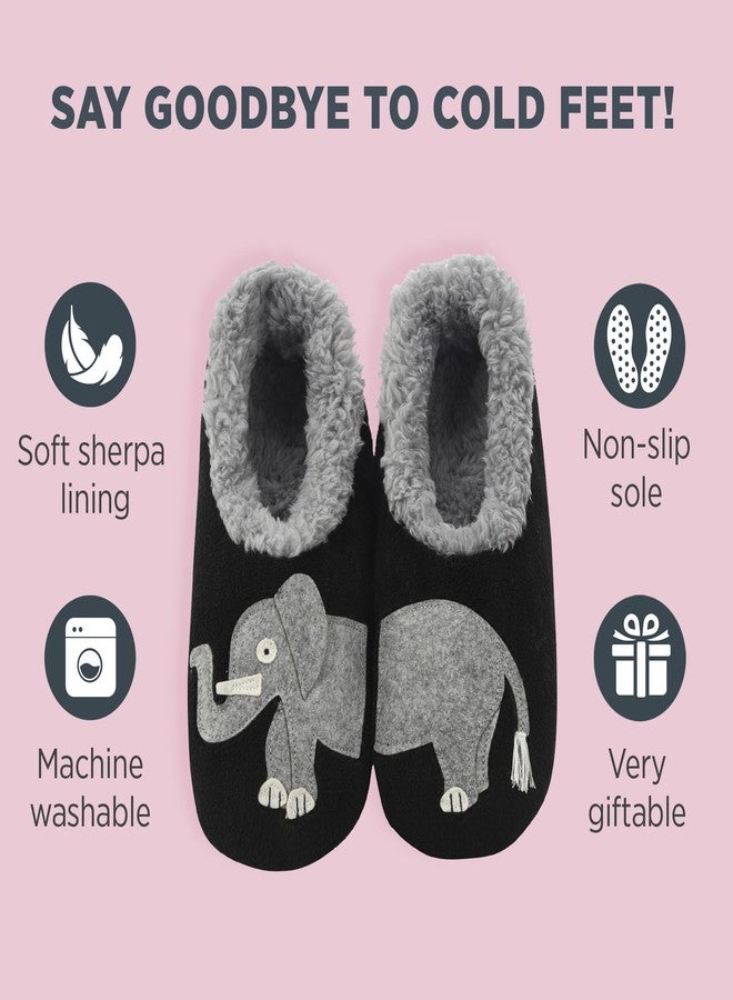 Snoozies Animal Slipper Socks for Women, Funny Animal and Fuzzy Slippers Soft Non-Slip with Sherpa Lining, Cute Slippers|ELE-L - Image 2