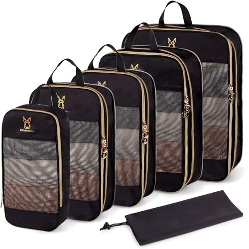 Bunnychill Expandable Compression Packing Cubes for Suitcases,6 Set Lightweight Compressible Travel Packing Organizer for Carry on Suitcase,Organizer Bags Set as Travel Essentials for Women - Image 1