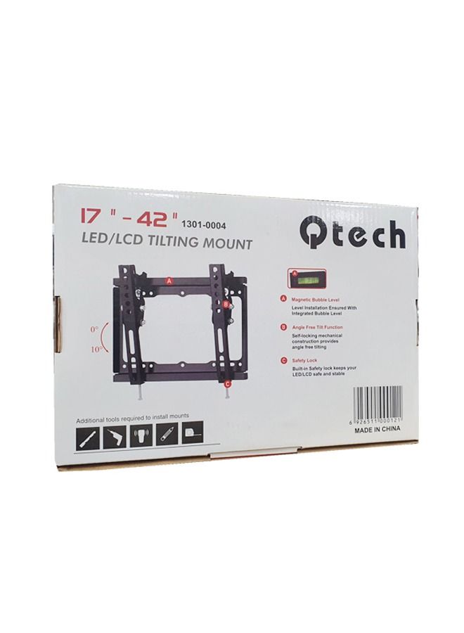 كيو تك قاعدة جدارية قابلة للإمالة لتلفزيونات LED LCD من 17 إلى 42 بوصة وحتى 20 كجم. - Image 1