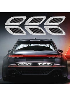 6pcs Car Warning Safety Reflective Stickers DIY Body Stickers Decorative Reflective Bumper Stickers, Car Crash Strips, Fender Reflective Stickers White