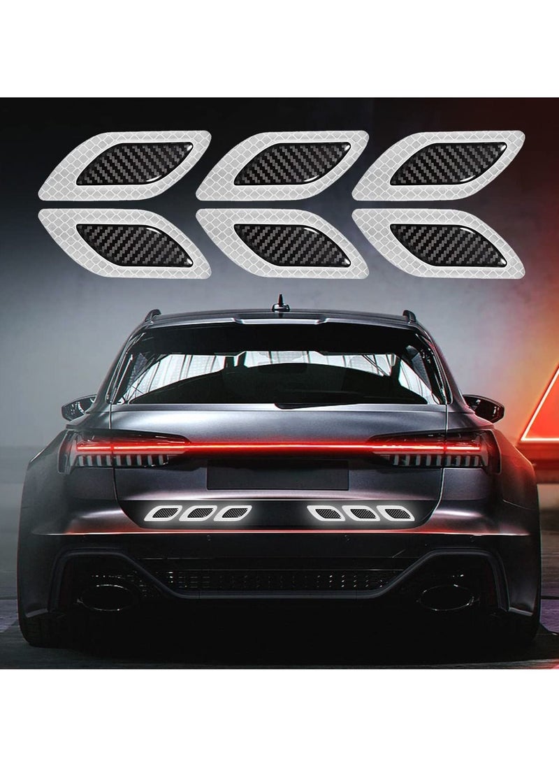 SYOSI - 6pcs Car Warning Safety Reflective Stickers DIY Body Stickers Decorative Reflective Bumper Stickers, Car Crash Strips, Fender Reflective Stickers White - Image 1