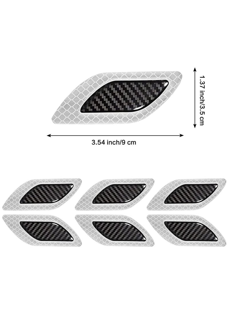 SYOSI - 6pcs Car Warning Safety Reflective Stickers DIY Body Stickers Decorative Reflective Bumper Stickers, Car Crash Strips, Fender Reflective Stickers White - Image 1