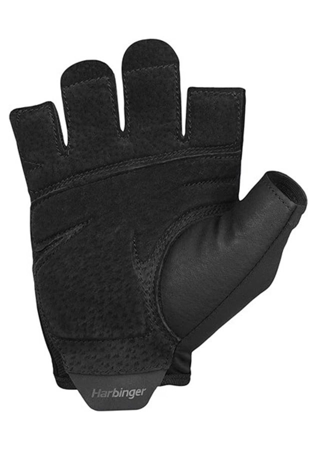 هاربينجر قفازات تمرين هارب جريب 2.0 بلف للمعصم – أسود – مقاس متوسط – دعم قوي وتهوية - Image 2