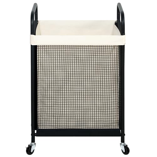STO STO Laundry Hamper, 90L Rolling Laundry Sorter Cart with Removable and Washable Liner Bag, Clothes Hamper with Wheels and Metal Handle for Laundry Room and Bedroom - Image 1