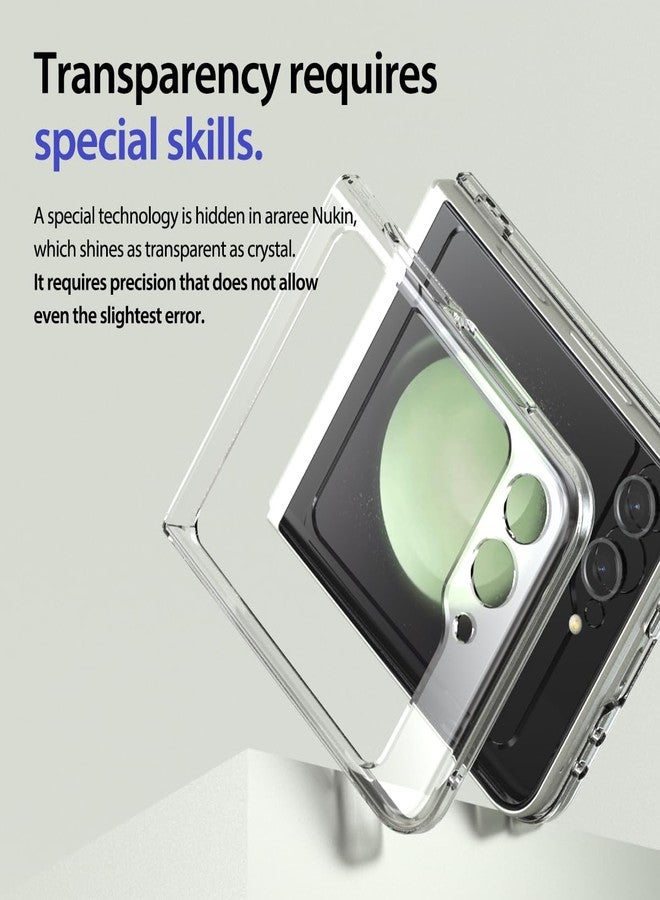 araree Nukin Samsung Galaxy Z Flip 5 Case, Transparent Ultra Thin Cover Slim Sturdy Scratchproof Hard PC Phone Case Minimalist Solid Sleek Designed for Galaxy Z Flip 5 5G - Clear - Image 3