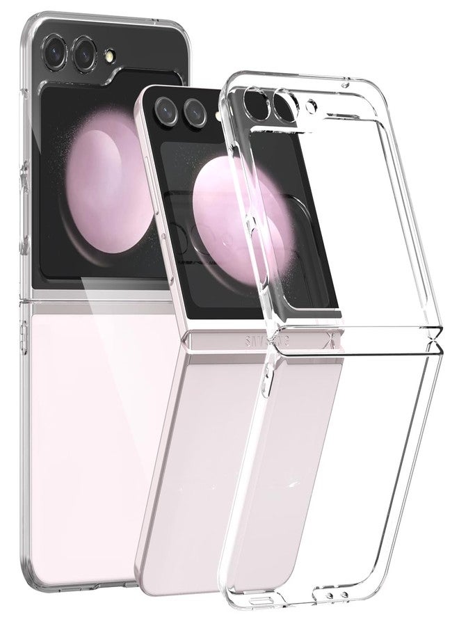 araree Nukin Samsung Galaxy Z Flip 5 Case, Transparent Ultra Thin Cover Slim Sturdy Scratchproof Hard PC Phone Case Minimalist Solid Sleek Designed for Galaxy Z Flip 5 5G - Clear - Image 1