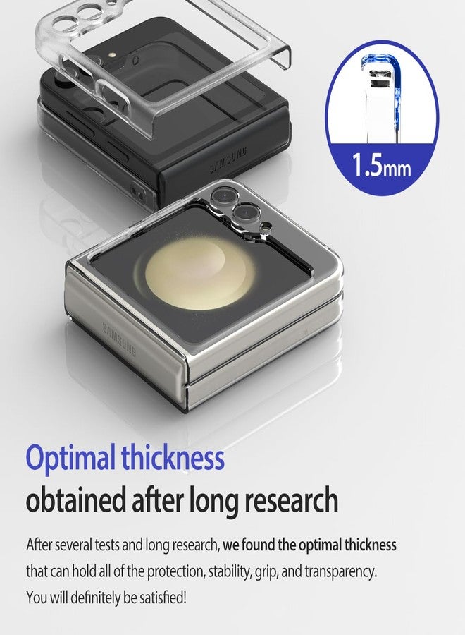 araree Nukin Samsung Galaxy Z Flip 5 Case, Transparent Ultra Thin Cover Slim Sturdy Scratchproof Hard PC Phone Case Minimalist Solid Sleek Designed for Galaxy Z Flip 5 5G - Clear - Image 4