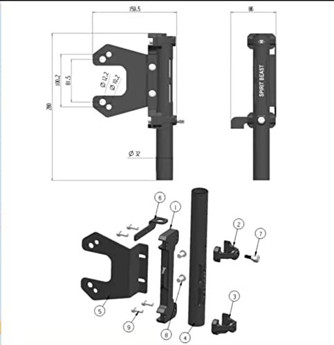WANGDUOYU Truck Bed Flag Pole Holder Fit for 20212023 Ford F150 Raptor Aluminium Alloy Tailgate Hinge Mounted Single Flag with Antenna Holder Kit and AntiWobble Screws 20212023 - Image 3